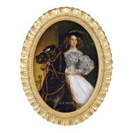 Фоторамка настольная  овальная, золотая, 17x2x22 см ГЛАСАР