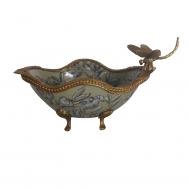 Чаша со стрекозой  21x12x12см зеленый ГЛАСАР