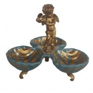 Менажница с ангелом  24x24x20см бирюзовый ГЛАСАР