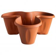Кашпо тройное  trifoglio терракот Bama flower