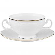 Бульонница с блюдцем  отводка золото 360 мл BERNADOTTE