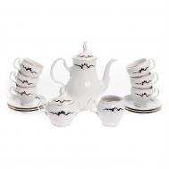Сервиз кофейный  Синие вензеля 17 предметов 6 персон BERNADOTTE
