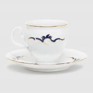 Чашка с блюдцем  Синие вензеля 170 мл 140 мм высокая BERNADOTTE
