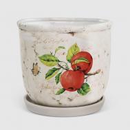 Горшок для цветов  Яблоки c поддоном 18х18х16 см Fujian Jianteng