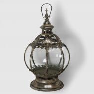 Фонарь декоративный  антикварный серебро 28х26х49 см French garden