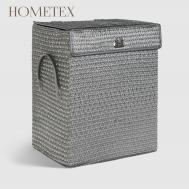 Корзина  для белья графитовая с крышкой 43х34х50 см Hometex