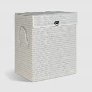 Корзина  с крышкой белая 43х34х50 см Hometex