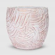 Кашпо  перья 25х25х25 белая бронза Ownland