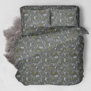 Постельный комплект  алфавит серый полуторный CLASSIC BY T