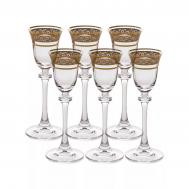 Набор рюмок  Asio Панто платина, отводка золото 60 мл 6 шт Crystalite Bohemia