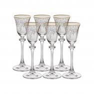 Набор рюмок  Asio Панто, затирка золото 60 мл 6 шт Crystalite Bohemia