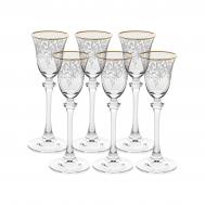 Набор рюмок  Asio Панто, затирка платина 60 мл 6 шт Crystalite Bohemia