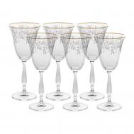 Набор бокалов для белого вина  Fregata Панто, затирка платина 185 мл 6 шт Crystalite Bohemia