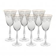 Набор бокалов для красного вина  Fregata Панто, затирка платина 250 мл 6 шт Crystalite Bohemia