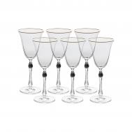 Набор бокалов для красного вина  Parus платиновый шар 250 мл 6 шт Crystalite Bohemia