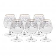 Набор бокалов  Sylvia Панто, затирка платина, отводка платина 400 мл 6 шт Crystalite Bohemia