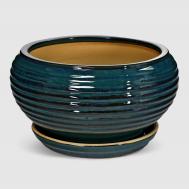 Горшок  для цветов с поддоном Синий d33 Viet Thanh