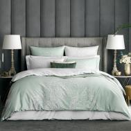 Комплект постельного белья  Арамея белый с зеленым Семейный/дуэт Togas