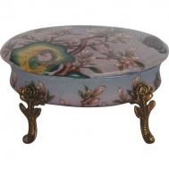 Шкатулка  розовая, на бронзовых ножках, 17х12х8 см ГЛАСАР