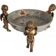 Блюдо  на ангелах 22x22x11 см бирюзовый ГЛАСАР