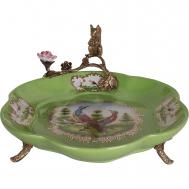 Блюдо  с белкой 26x21x13 см зеленый ГЛАСАР