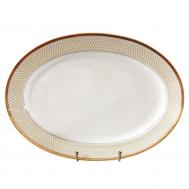 Блюдо овальное  Louise Коричневая сетка 39 см Thun 1794