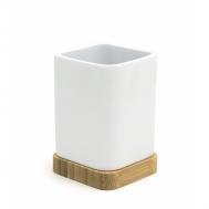 Стакан  Amara белый с бежевым 8х8х11 см Ridder