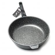 Сковорода глубокая  Granito Premium 28 см съемная ручка Risoli