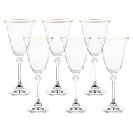 Набор бокалов для красного вина  Asio отводка золото 250 мл 6 шт Crystalite Bohemia