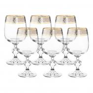 Набор бокалов для красного вина  Sterna панто платина отводка золото 230 мл 6 шт Crystalite Bohemia