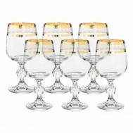 Набор бокалов для красного вина  Sterna панто 2 отводки золото 230 мл 6 шт Crystalite Bohemia