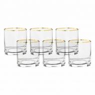 Набор стаканов для виски  Larus отводка золото 410 мл 6 шт Crystalite Bohemia