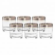 Набор стаканов для виски  Larus панто платина отводка золото 410 мл 6 шт Crystalite Bohemia