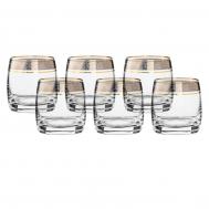 Набор стаканов для виски  Pavo панто платина отводка золото 230 мл 6 шт Crystalite Bohemia