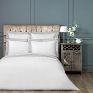 Комплект постельного белья  Эдем белый с серым Двуспальный кинг сайз Togas