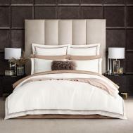 Комплект постельного белья  Линари белый с коричневым Семейный/дуэт Togas