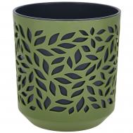 Кашпо  Leaves оливковое с антрацитовым 2,5 л 16 см ВМС