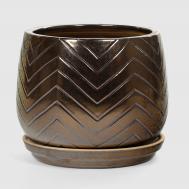 Горшок для цветов с поддоном  бронза узор d20 Viet Thanh
