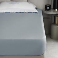 Простыня на резинке  Эрико серо-голубая 180x200+35 см Togas