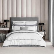 Комплект постельного белья  Сигман белый с серым Семейный/дуэт Togas
