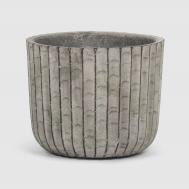 Кашпо  Рифленое серое 25х25х21 см Ownland