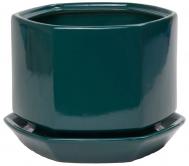Горшок цветочный  Меркурий с поддоном малахитовый 18х14 см Гончар