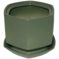 Горшок цветочный  Меркурий с поддоном зеленый 14х11 см Гончар