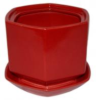 Горшок цветочный  Меркурий с поддоном красный 14х11 см Гончар