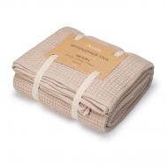 Плед жаккардовый вафельный  Biscotti 185х200 см свето-коричневый Дм текстиль