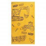 Детское полотенце  Building Machine желтое с серым 50х90 см Cleanelly Basic
