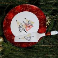 Блюдо для торта с лопаткой  7202 а АККУ