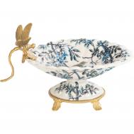 Чаша  со стрекозой 27х15х13 см белая ГЛАСАР