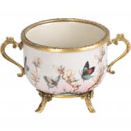 Чаша  с ручками 21х14х13 см розовое ГЛАСАР