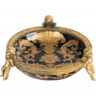 Блюдо  на ангелах 14х13х6 см черное ГЛАСАР